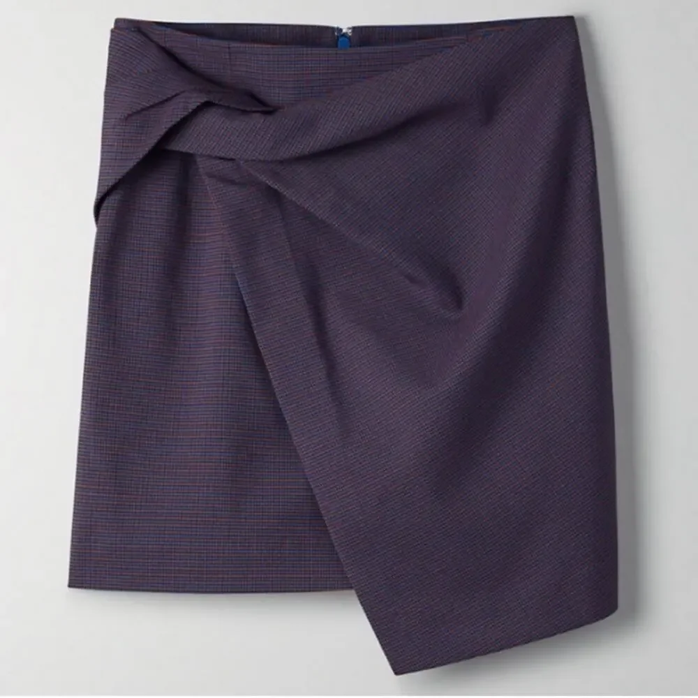 Babaton Plaid Jethro Twisted Skirt Academia Asymmetric Preppy School Girl Size 8